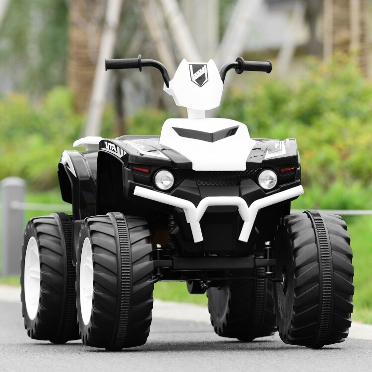 12V Kids 4-Wheeler ATV Quad Ride On Car w/ LED Light & Music Vehicle Toy White