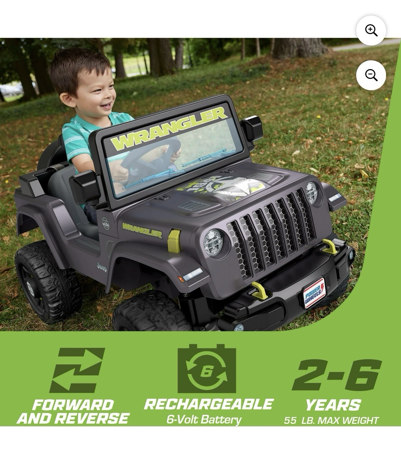 ​Power Wheels Jeep Wrangler Toddler Ride-On Toy with Driving Sounds, Multi-Te…