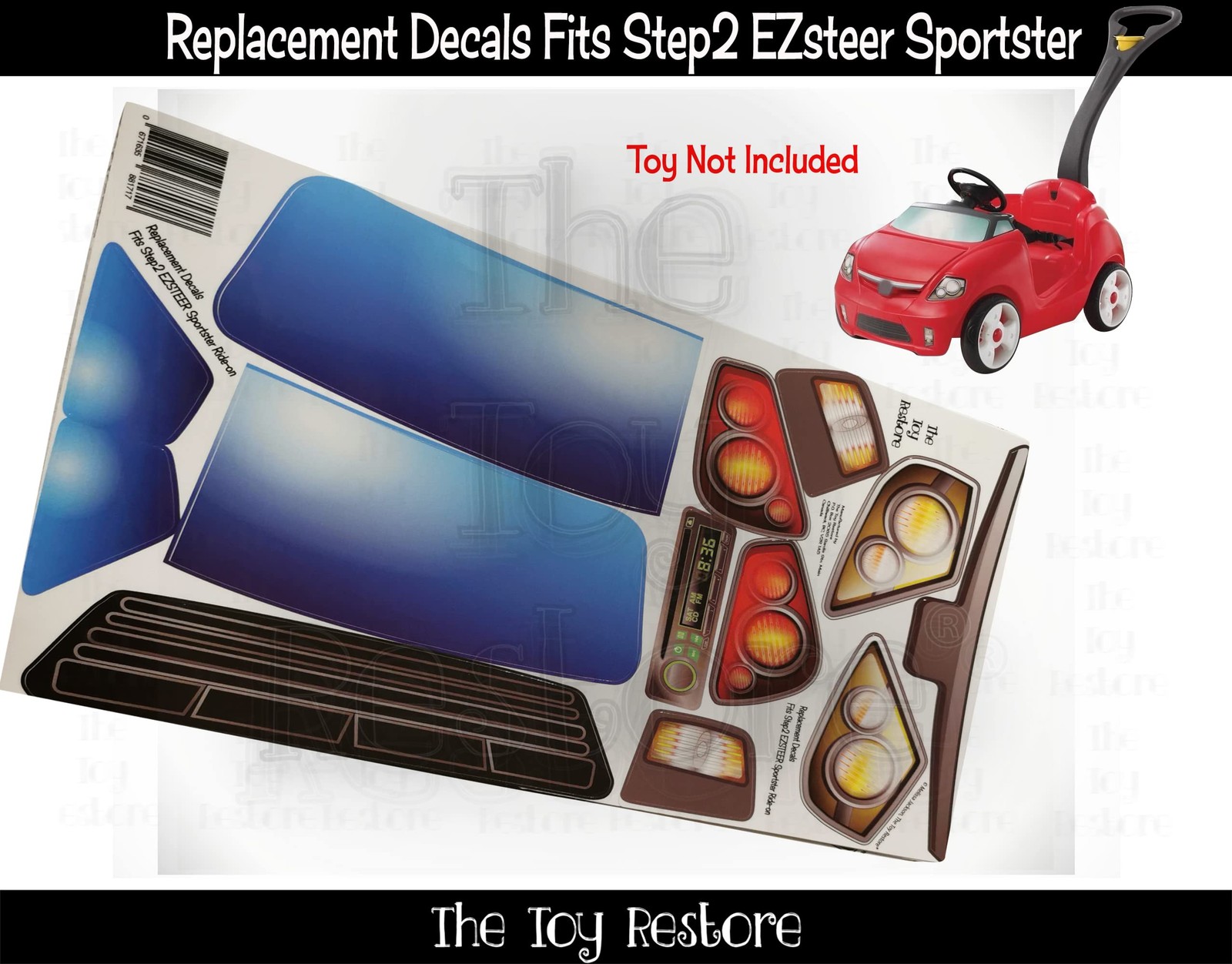 Toy Restore Stickers Fits Step2 EZSTEER Sportster Car Push Around Ride-on