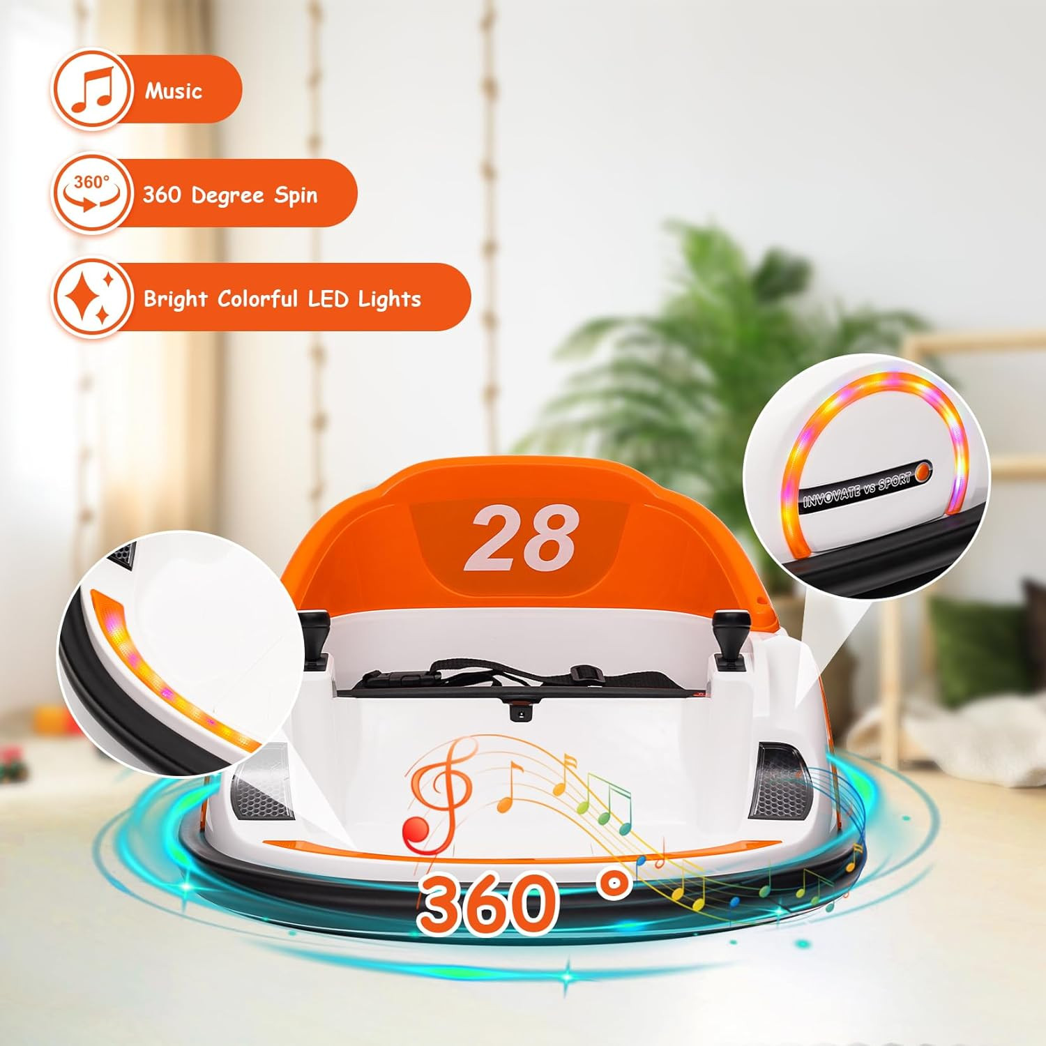 12V Kids Ride on Bumper Car Electric Vehicle for Toddlers Ride on Toy Bumping Ca