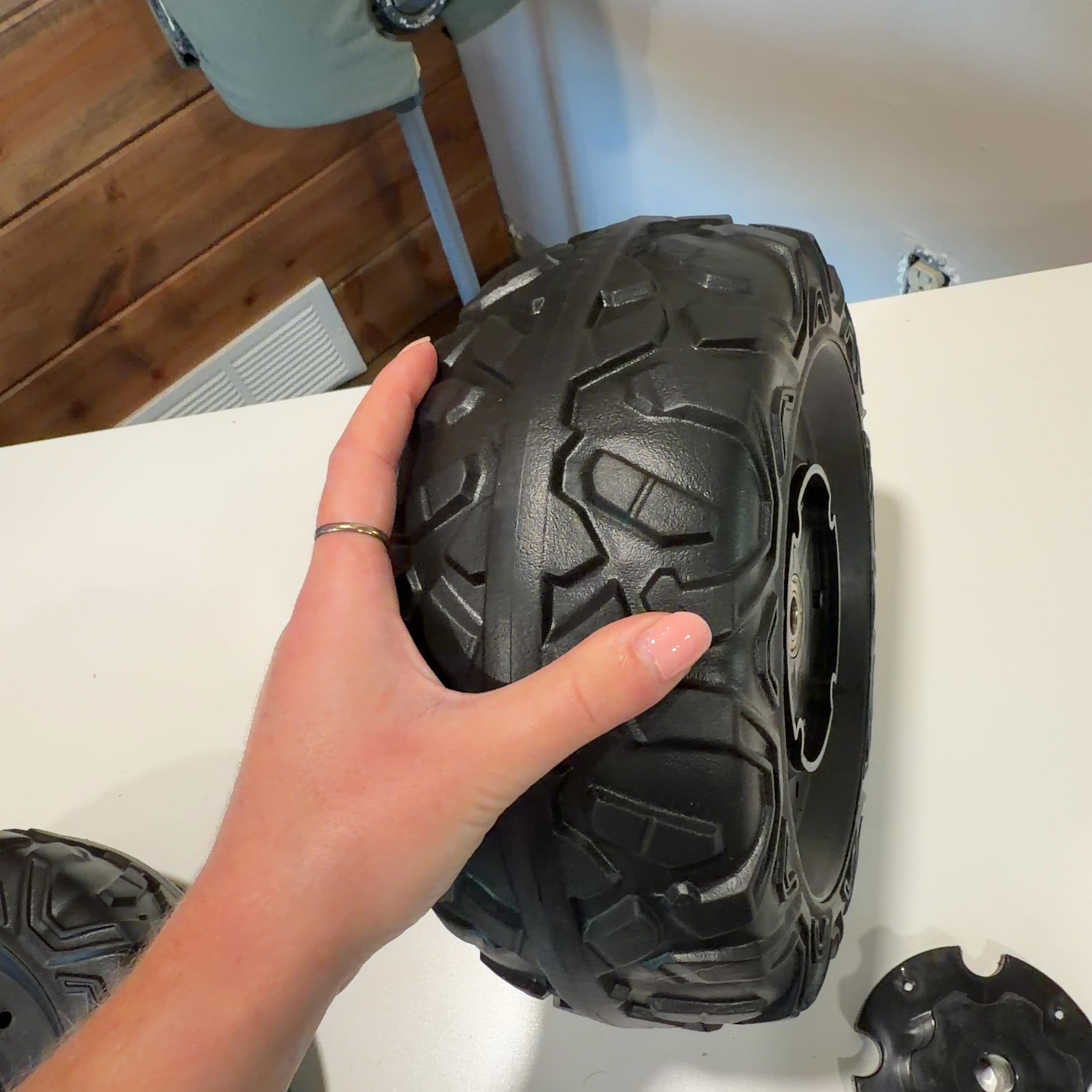 2 Pack 9.8in Solid Rubber PU Tire for Power Wheels Gator Alligator Ride On Car