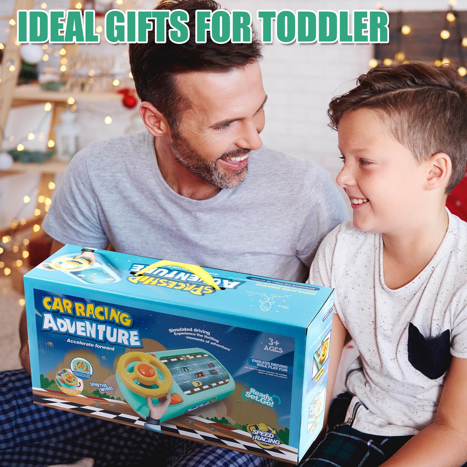 Car Racing Adventure Toy, Musical steering Wheel Racing Car Toy for Kids, Toddle