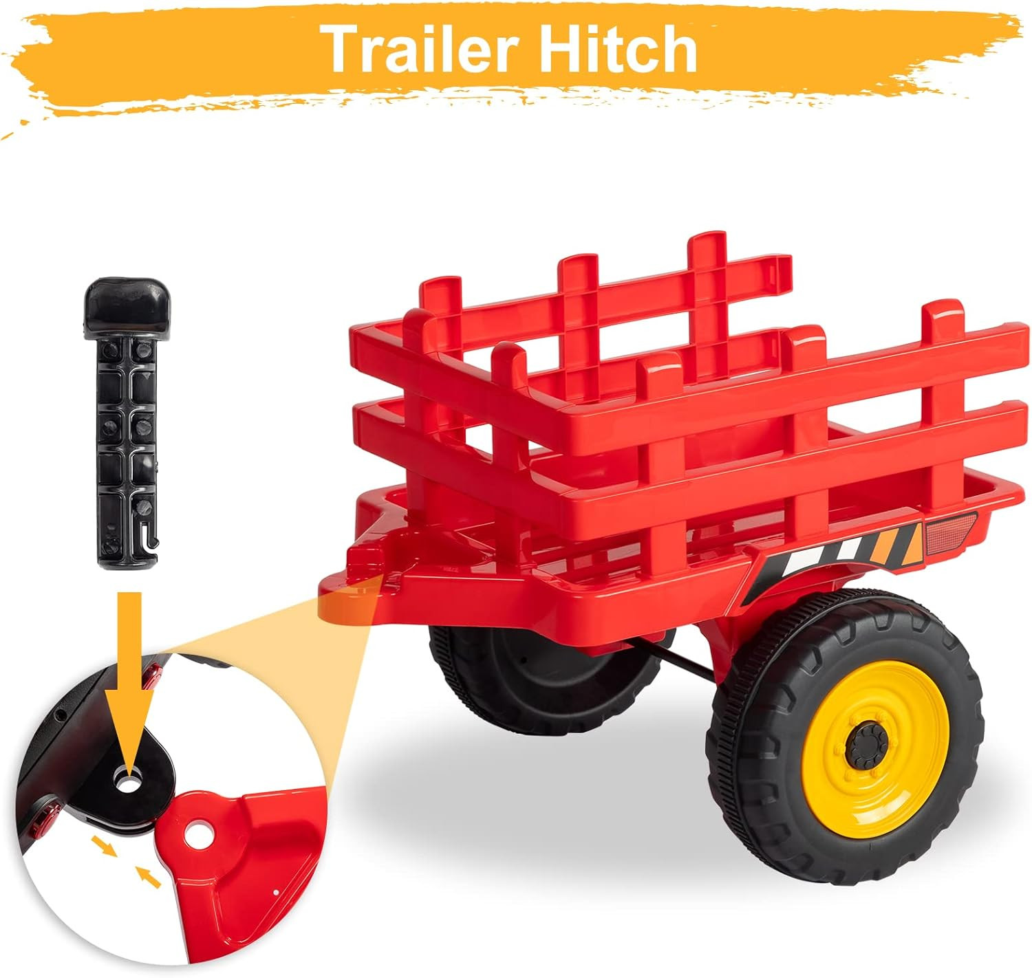 Ride on Tractor with Remote Control, 25W Motors Electric Tractor with Trailer fo