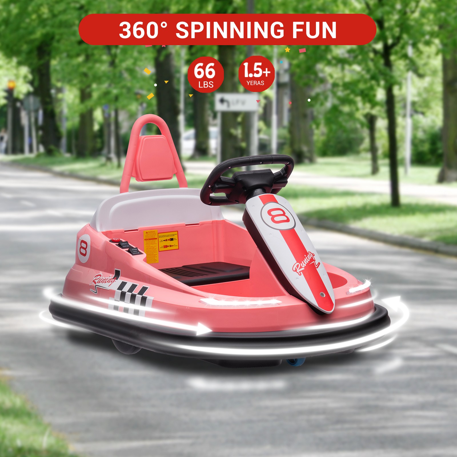 Electric drifting kart for children,6V Ride On Toys Bumper Car with LED lights