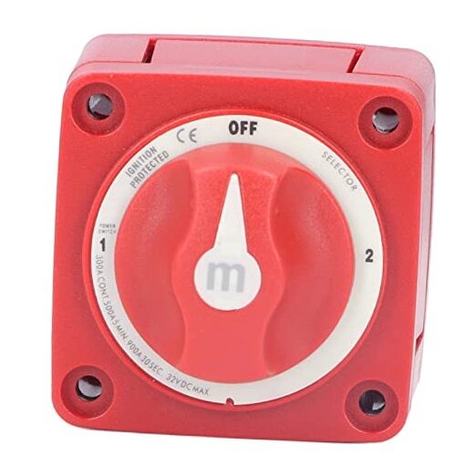 Battery Switch 3 Positions, DC 32V 300A Battery Disconnector Main Switch On