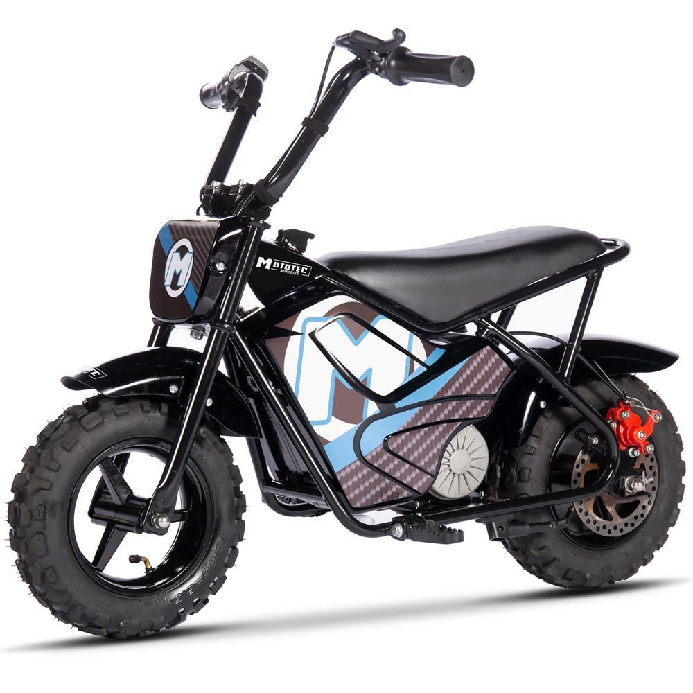 MotoTec 24v 250w Electric Lithium Powered Mini Bike Speed up to 10MPH – Black ✅