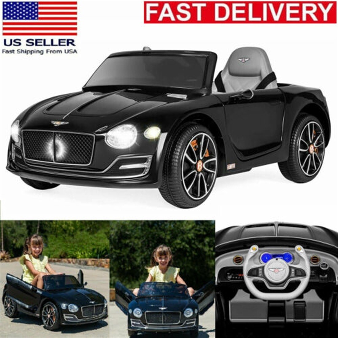 Licensed Bentley Style Kids Ride On Electric Car Toys 12V 2.4G Remote Control US