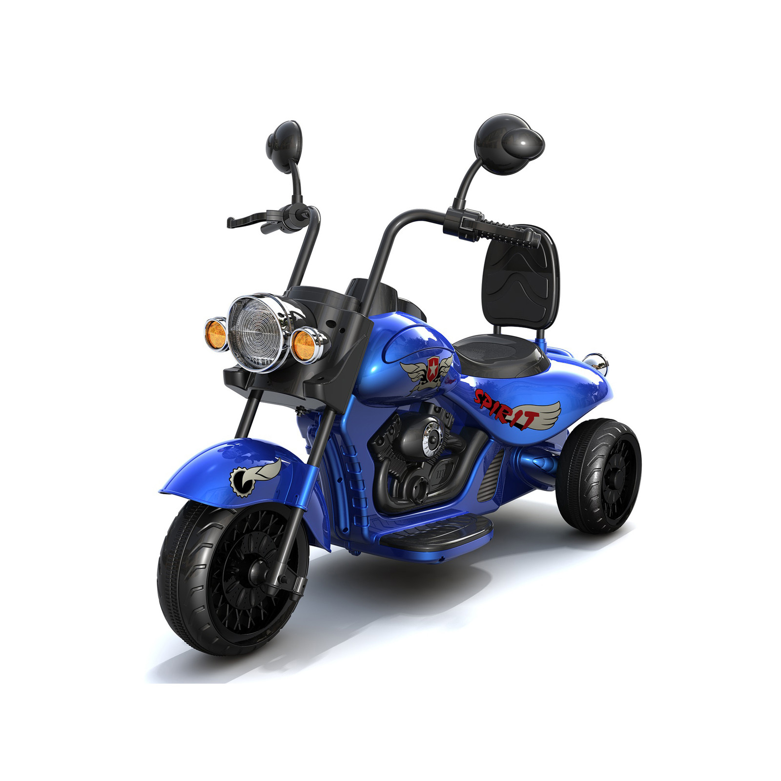 12V Freddo Kids Cruiser Ride On Motorcycle Electric Chopper Toy Trike Blue Car