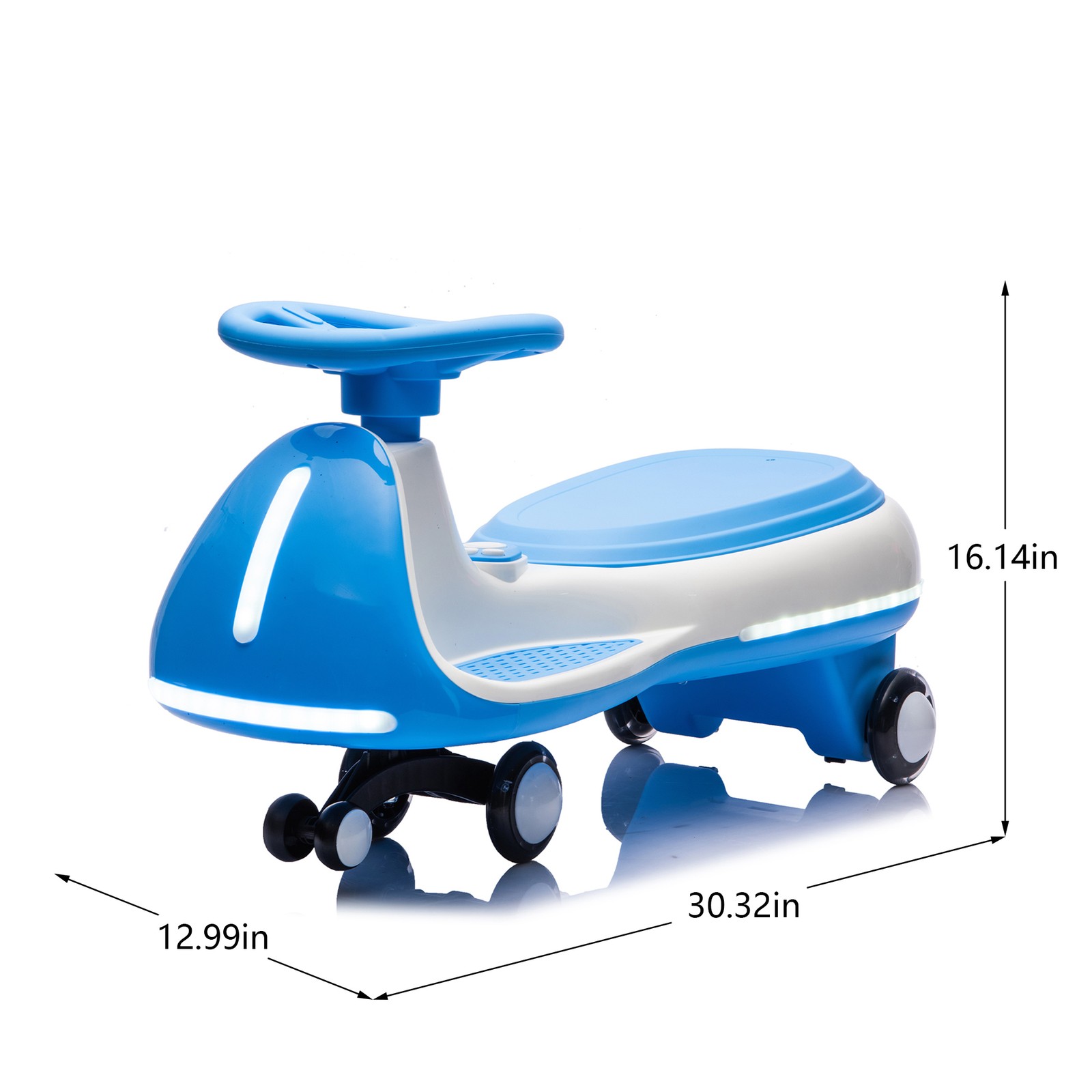 2in1 12V Kids ride on Electric Wiggle Car 5MPH Max Speed Bluetooth Music – Blue