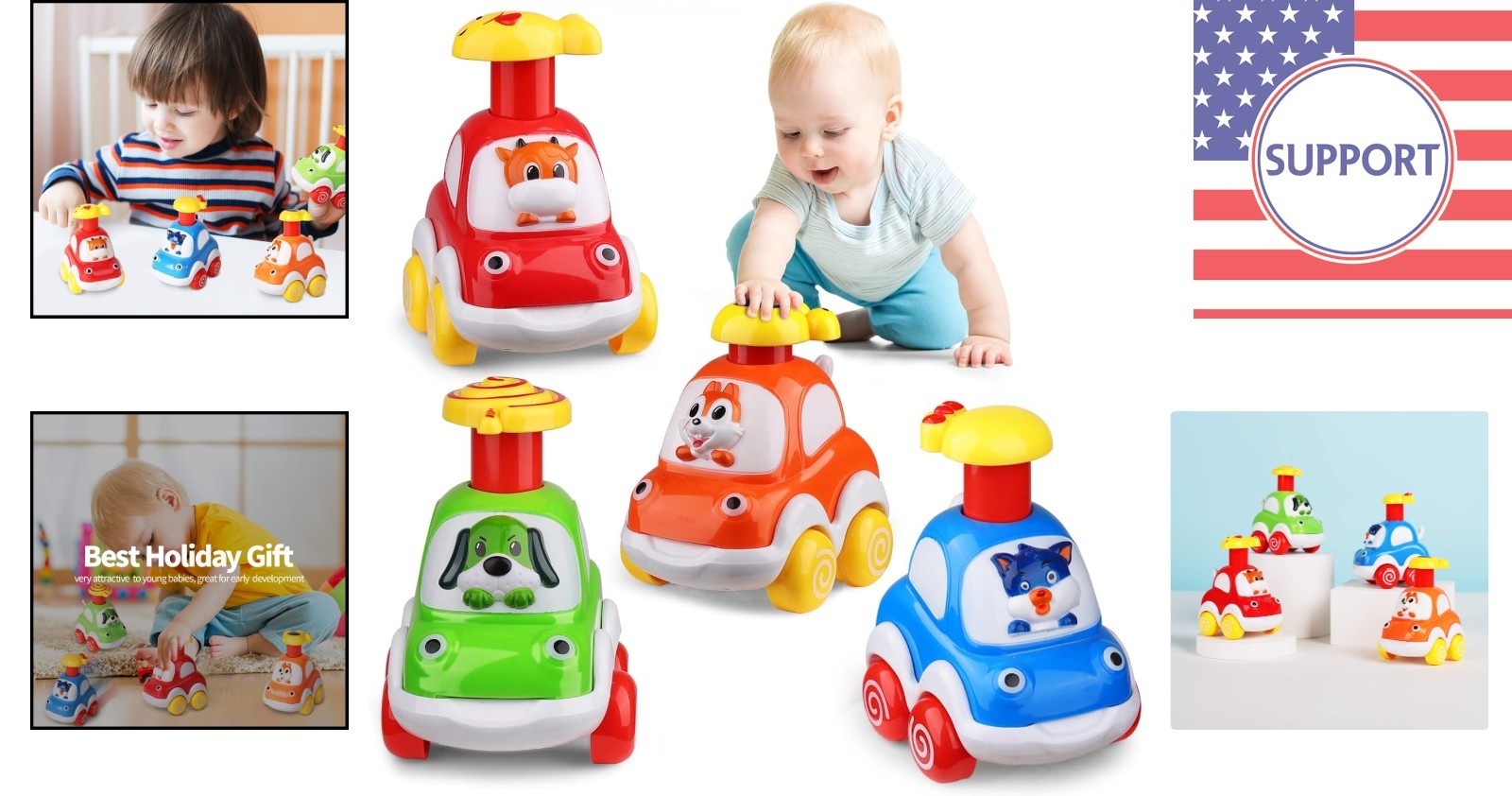 Bright and Safe Animal Car Toys – Perfect Gifts for Toddlers 1-2