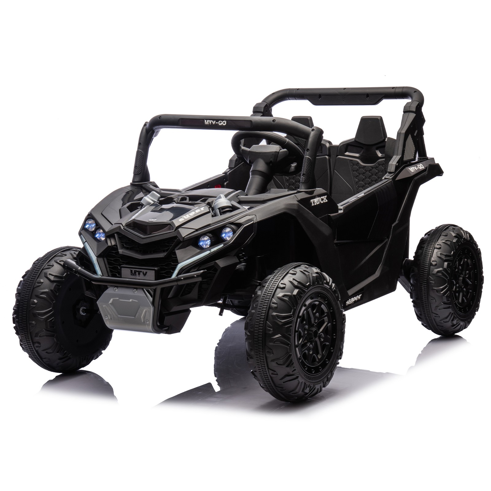 Black 24V Kids Electric Car 2 Seater Ride on Toy Battery Power w/ Parent Remote