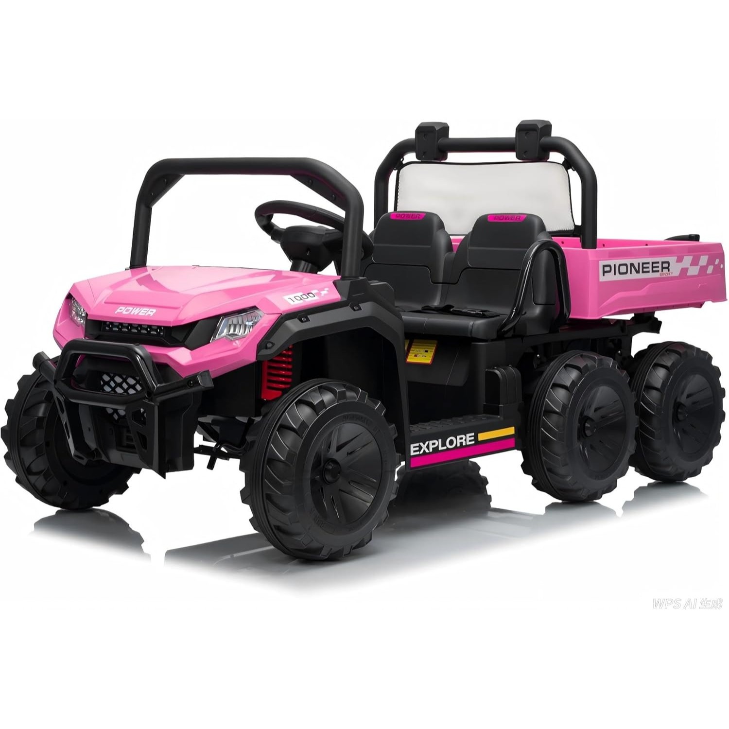 2 Seater 24V Electric Dump Truck, 4WD Kids Ride On Car with Remote & Dump Bed