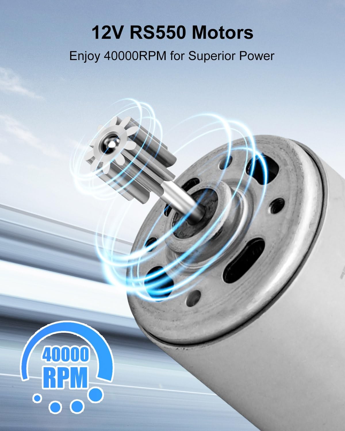 12V RS550 Electric Motor 40000RPM for Power Wheels Ride On Car Upgrade 2Pcs