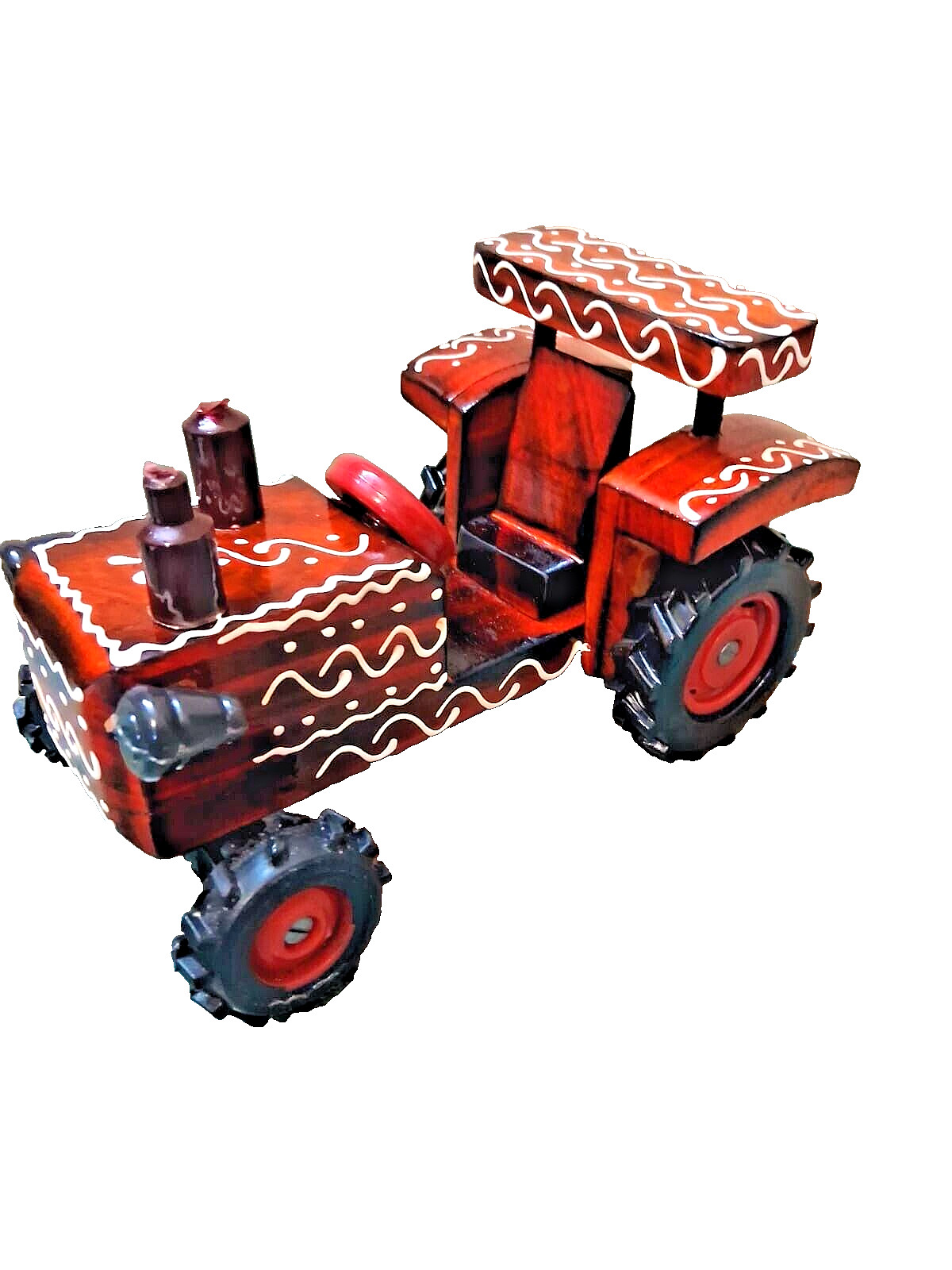 Wood Toy Farm Tractor Kids Toddlers Playthings 4 wheel Toy Wooden Handmade Gift