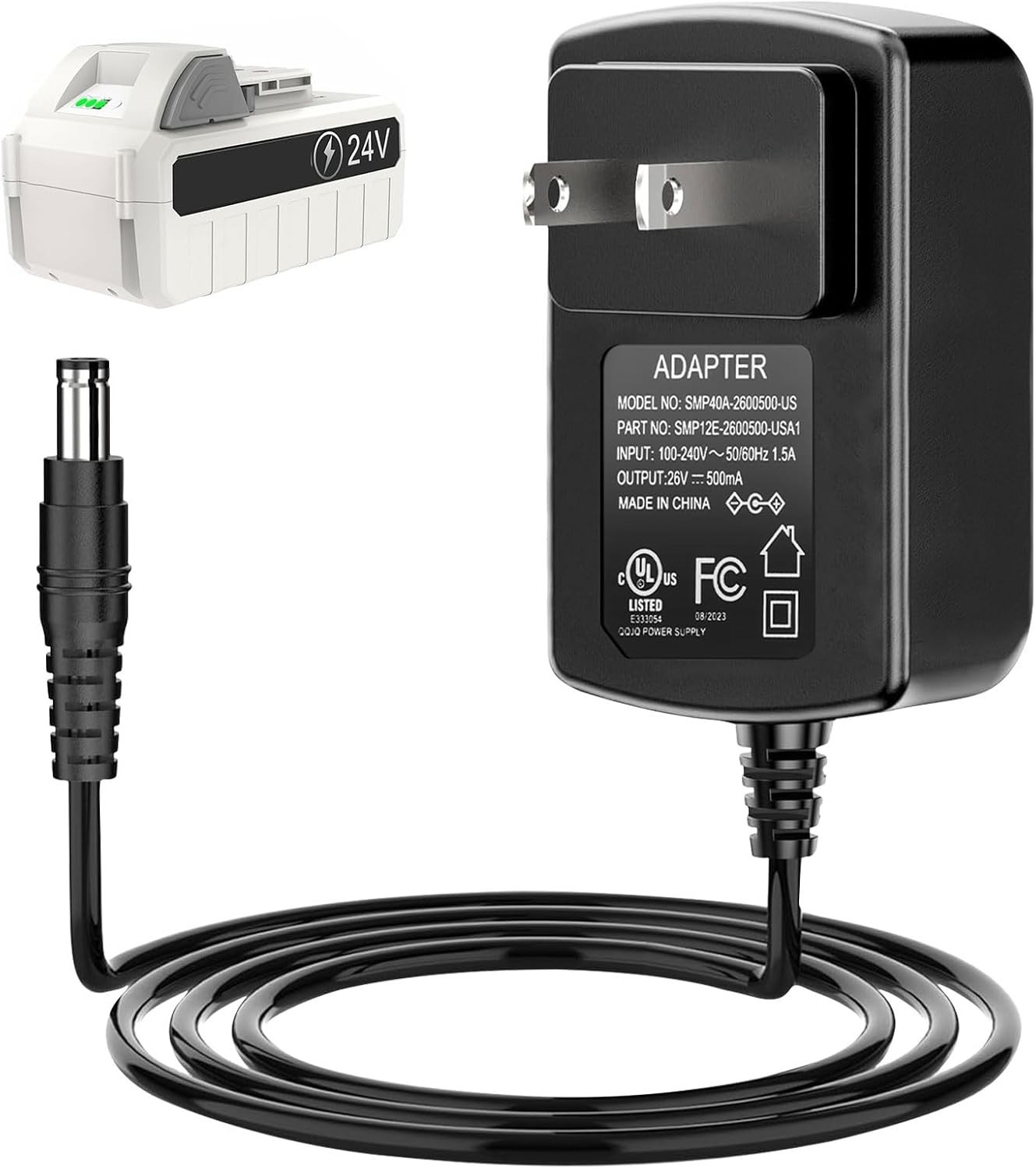 24V iON+ Fast Charger for Snow Joe & Sun Joe 24V Batteries, Black