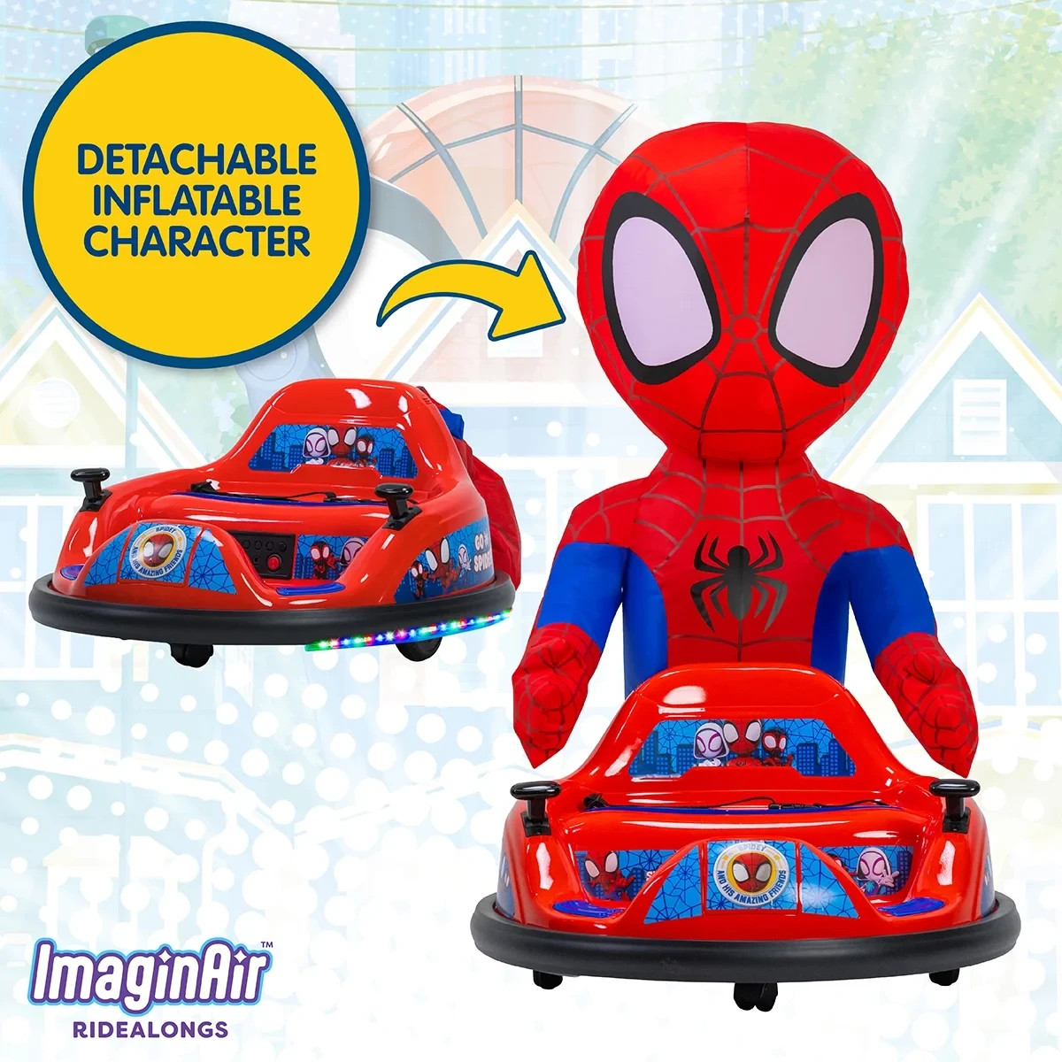 Marvel Spidey ImaginAir 6V Battery-Powered Bumper Car Ride-On, Red
