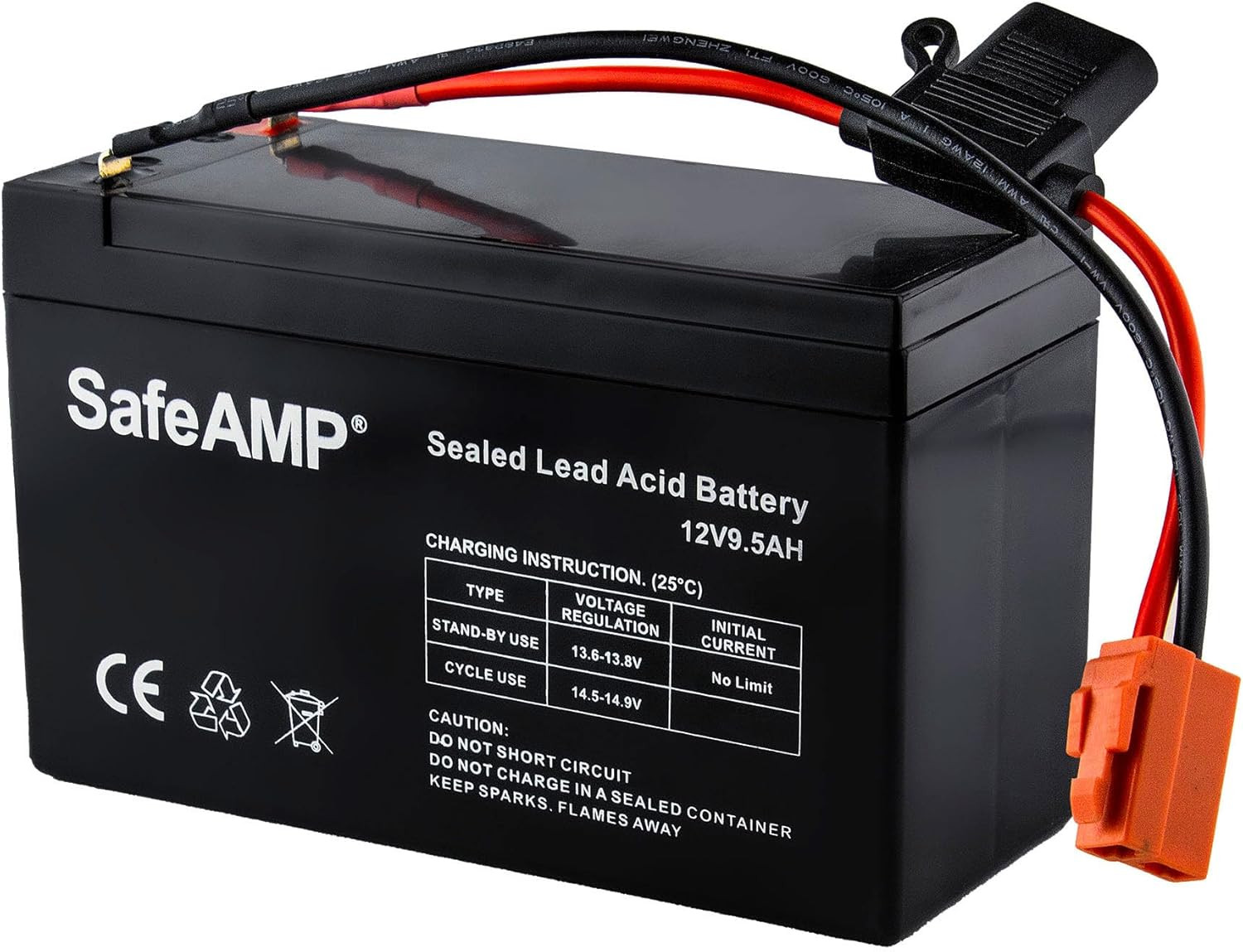 12V 9.5AH Replacement Battery for Ride-On Toys with RED 2-PIN Connector ONLY, 5.