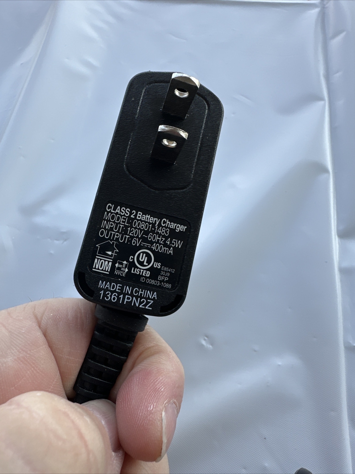 FISHER PRICE OEM POWER WHEELS 6 Volt 6V Class 2 Battery Charger 00801-1483