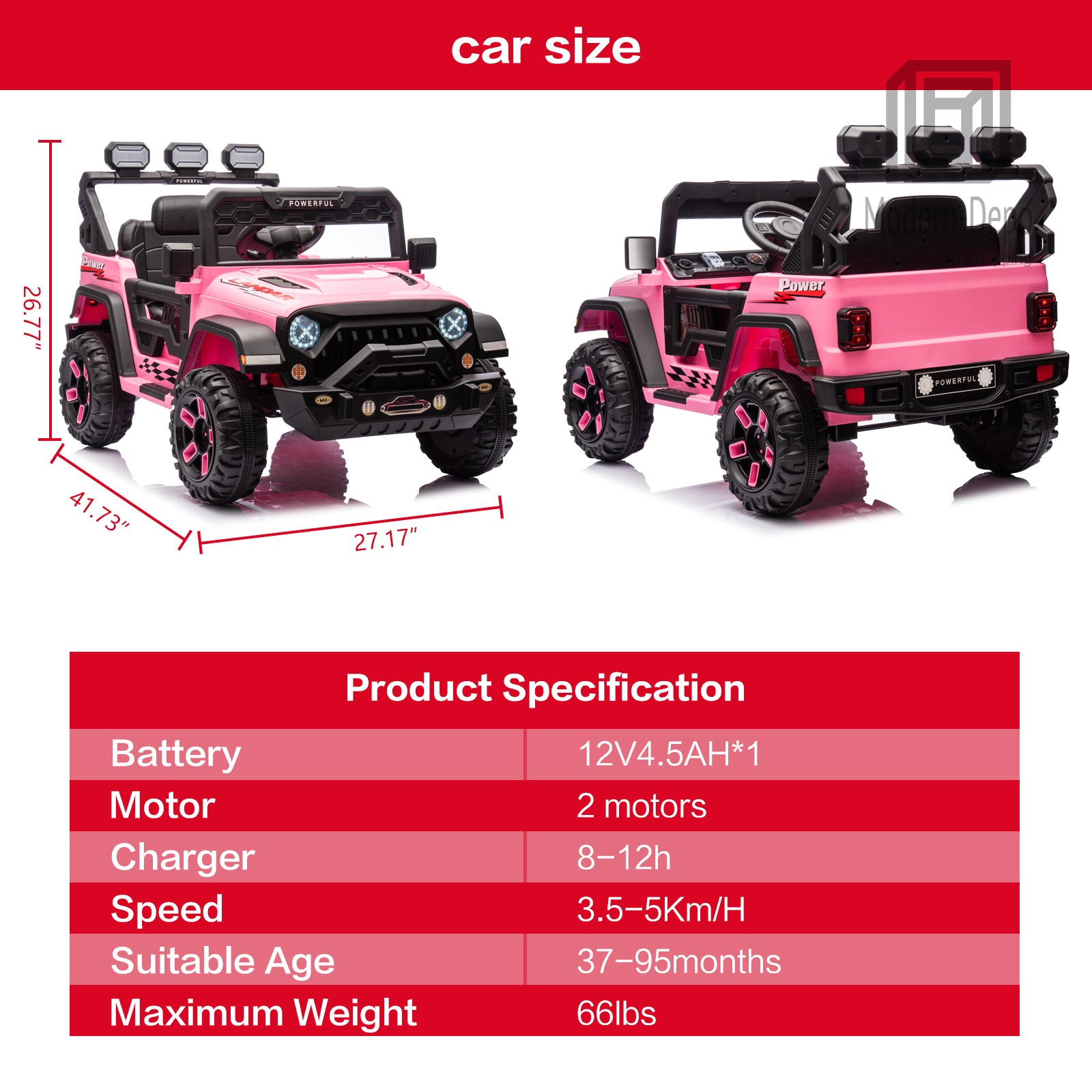 12V Electric Kids Ride On Truck W/ Remote Control DIY Sticker 2 Motor MP3 Player
