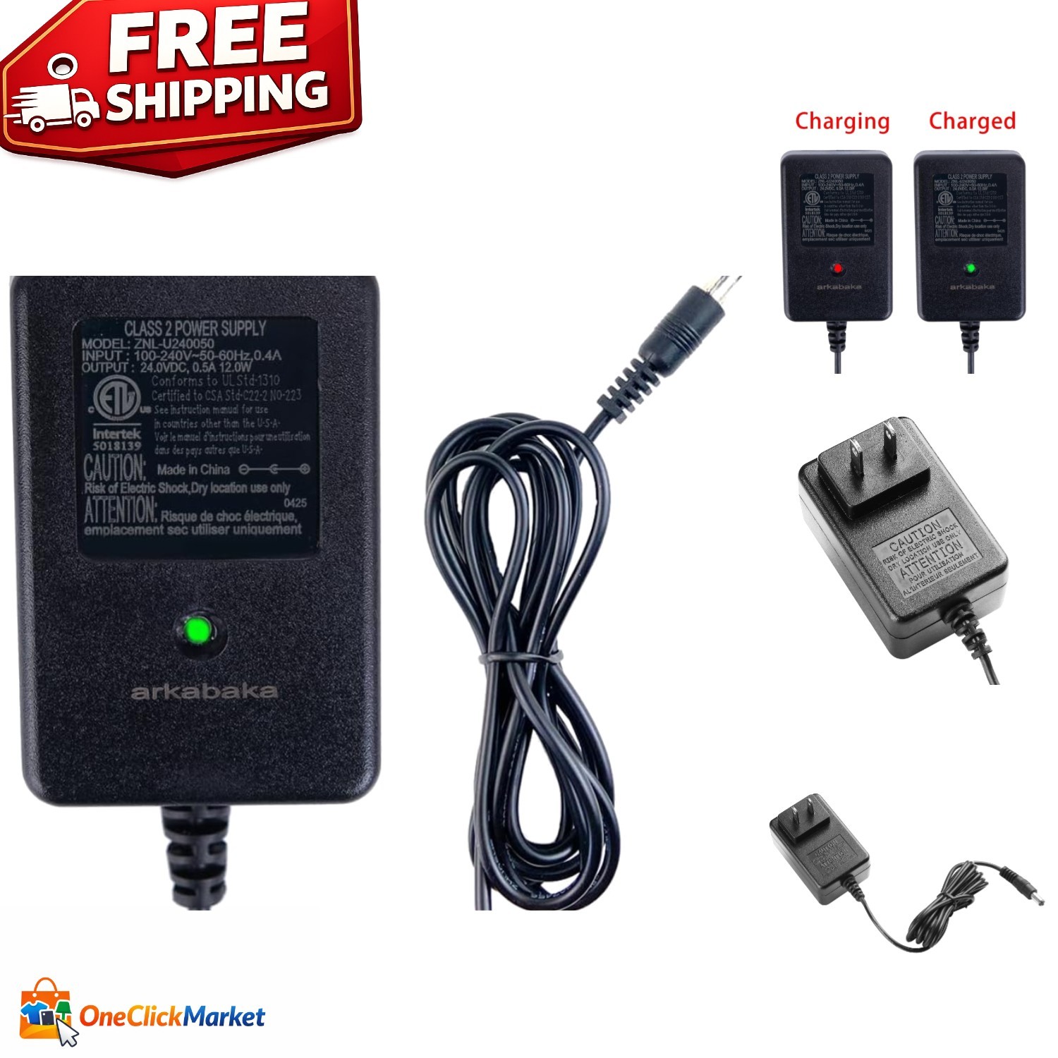 24V Charger for Ride-On Toys – Reliable Battery Charger with LED Indicator