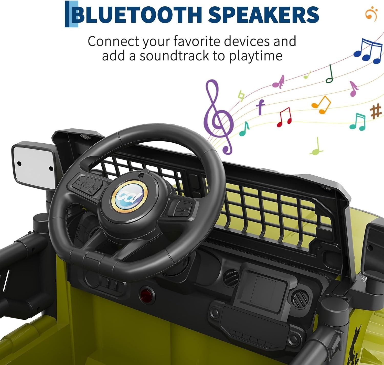 Electric Ride-On Truck Car for Kids with Bluetooth