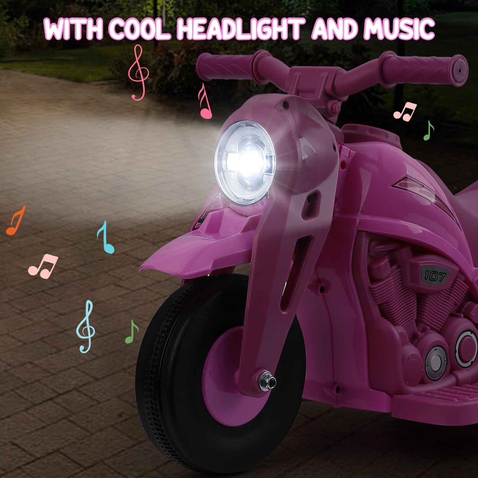 Kids Ride on Bubble Car, Hetoy 6V Battery Powered Electric Large, Pink