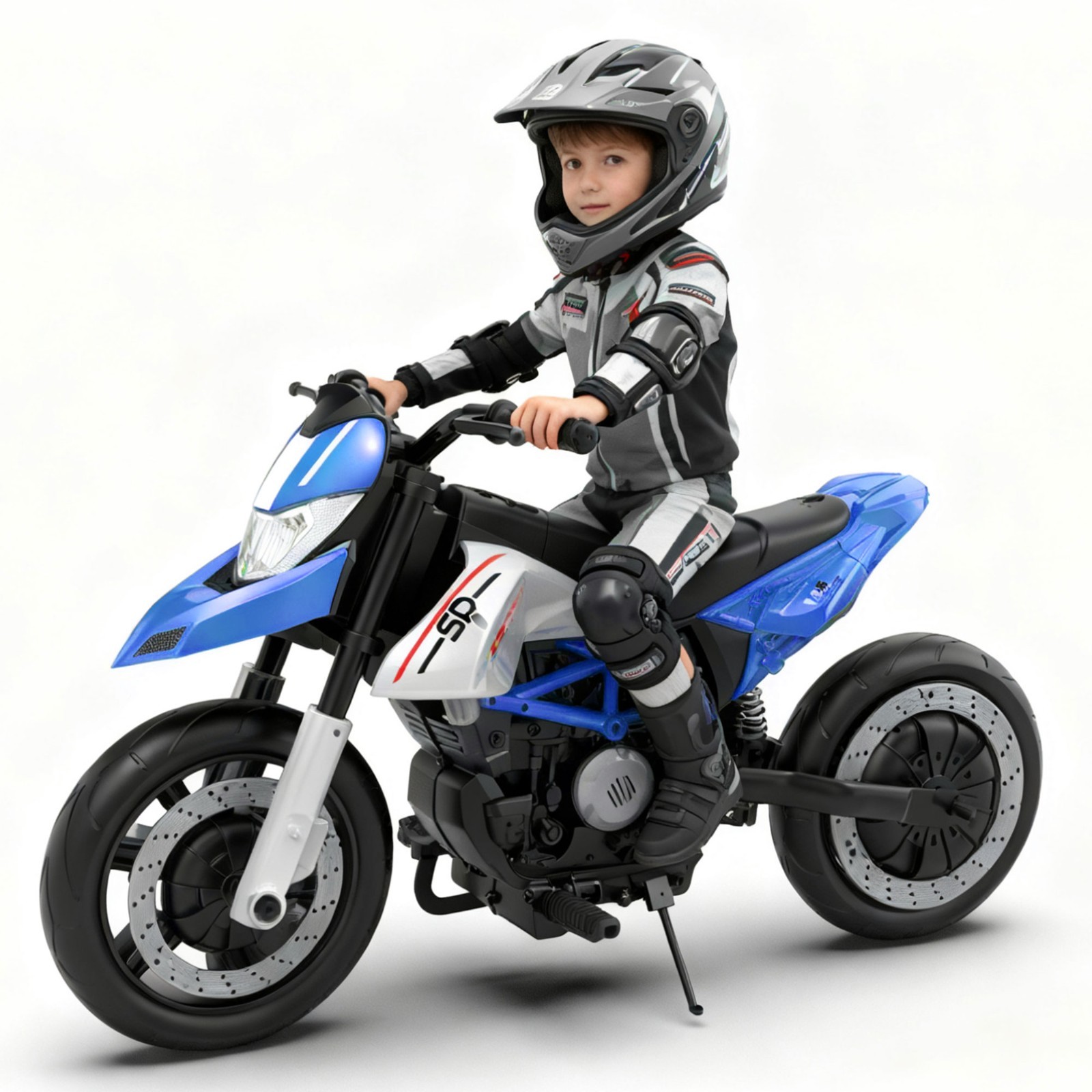 24V Kids Electric Motorcycle Ride On Toys Electric Bike for age 6+, Blue