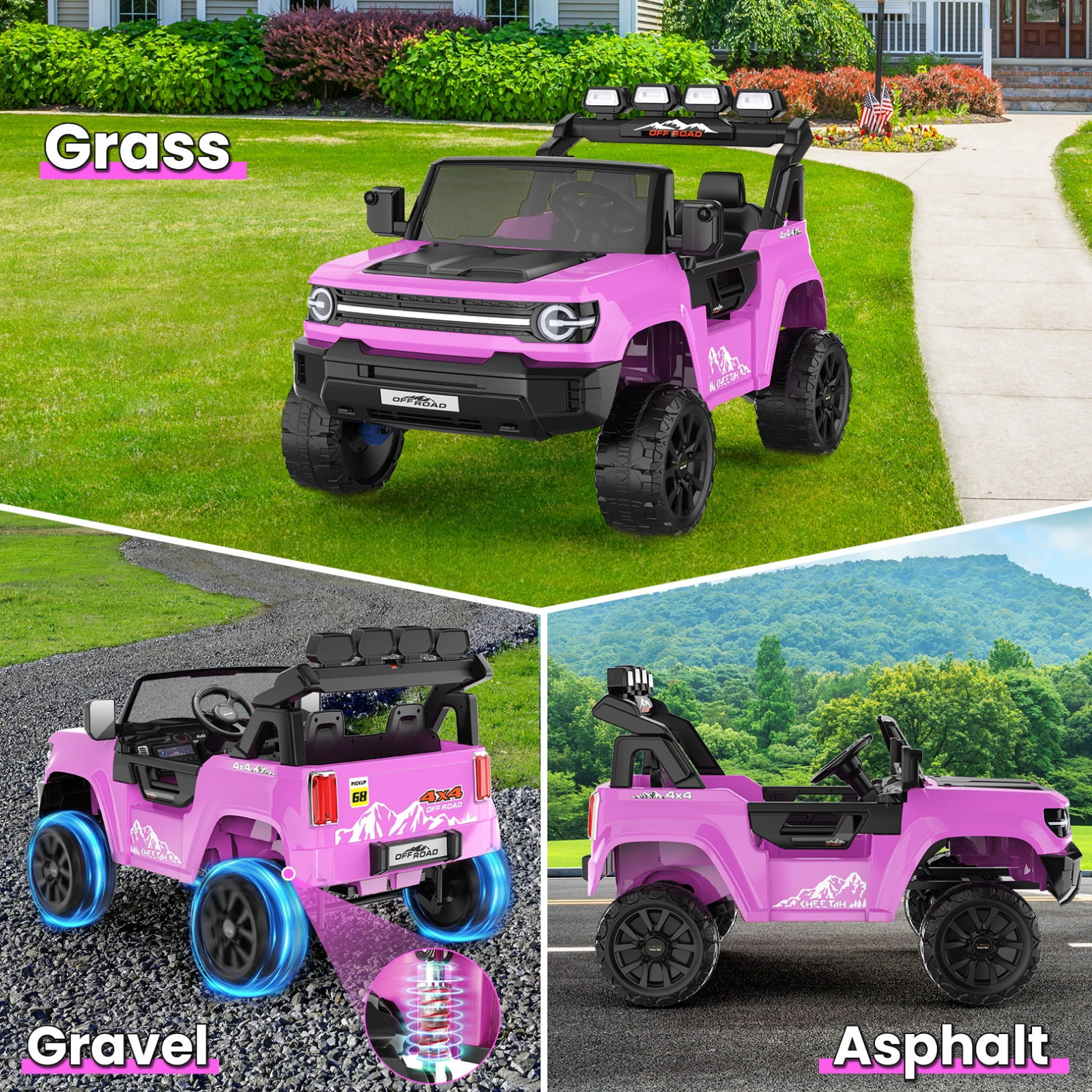 24V Kids Ride on Toy Electric Power Wheels Car 4mph with Parental Remote, Music