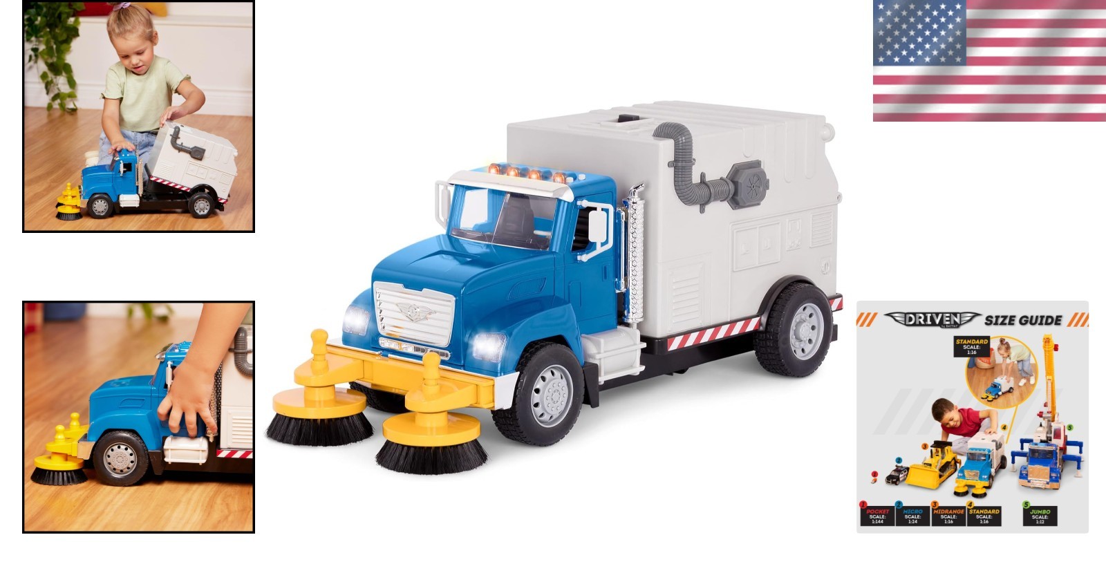 Large Toy Cleaning Truck for Kids – Flashing Lights & Sounds