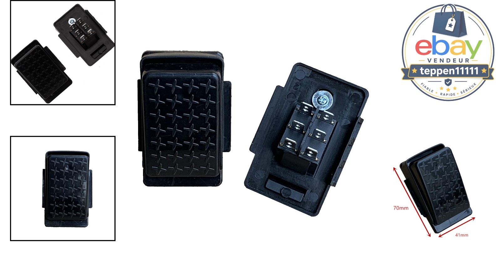 Accelerator Foot Pedal Switch 6-pin Socket 12 Volt Black
