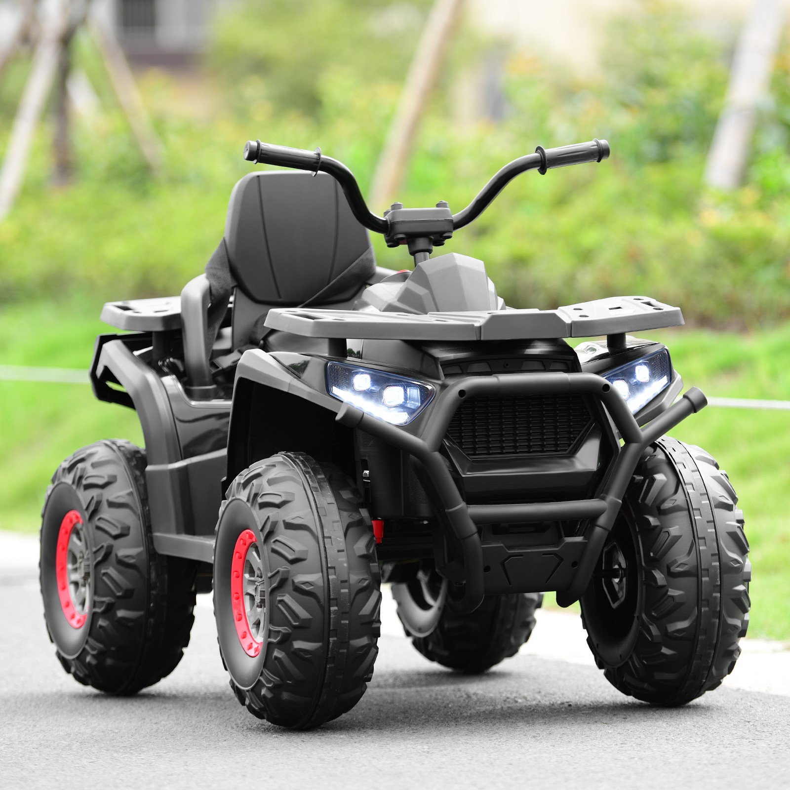 Topbuy 12V Kids Electric Ride On Car Toy With LED Lights Black/ Red/ White