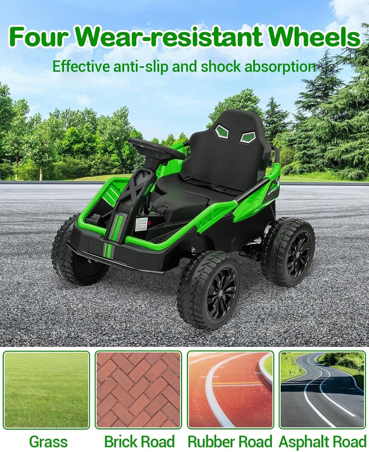 24V Ride On Toys 4WD Power 200W Motors Kids Electric UTV Car with Parent Control