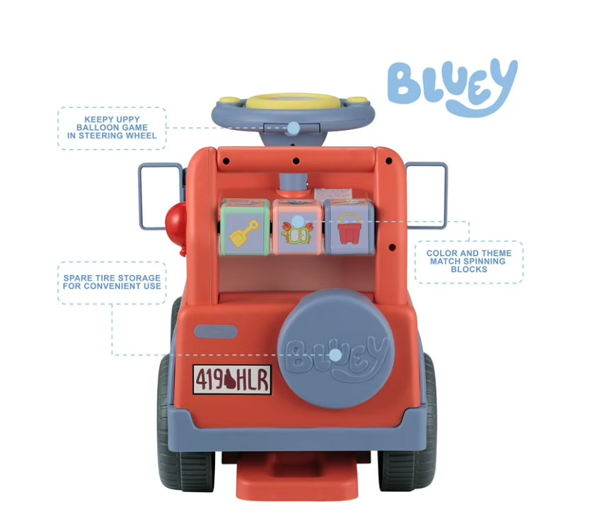 Bluey Licensed Interactive Ride-On Push Car for Boys and Girls Ages 1-3