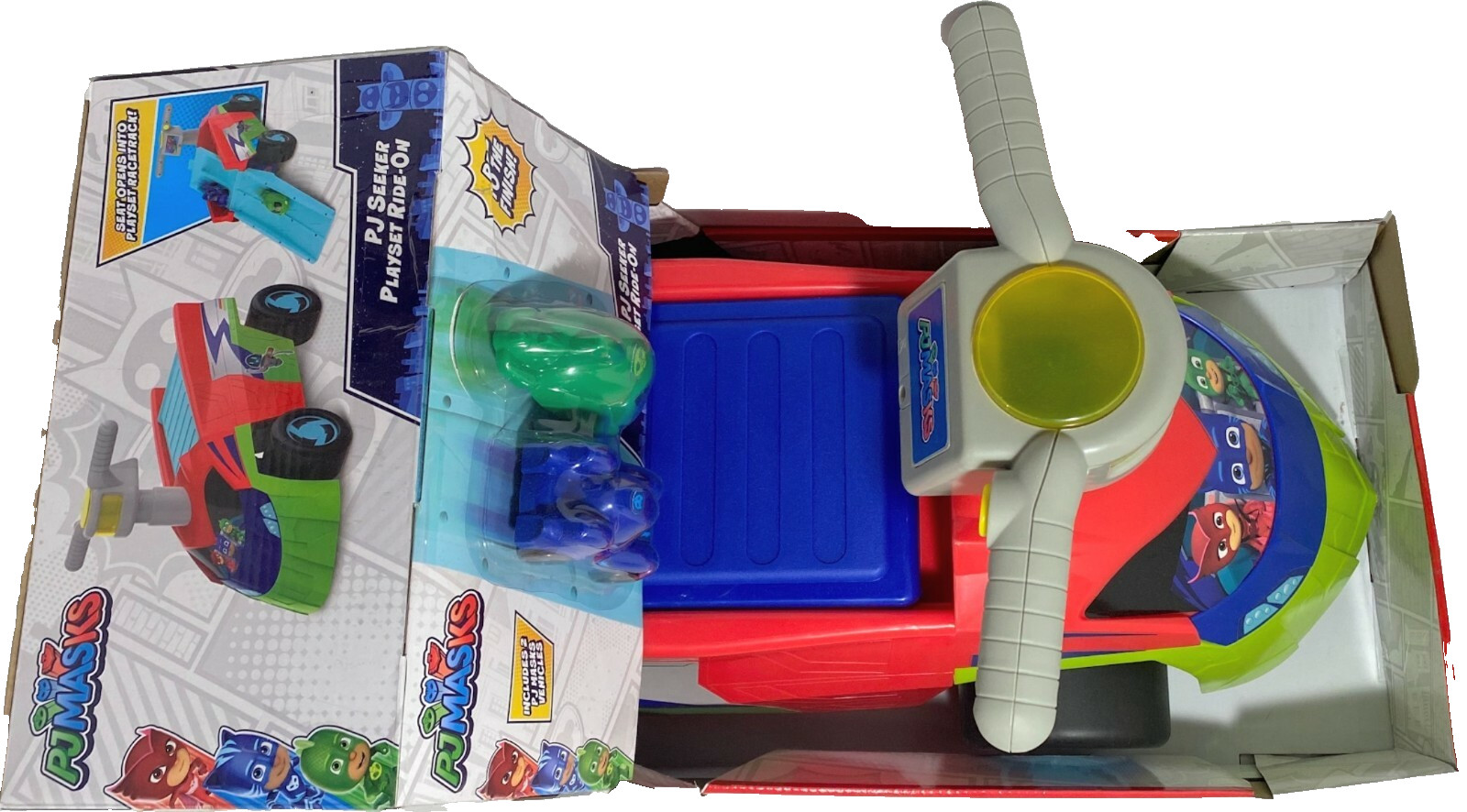 PJ Masks Seeker Ride On with 2 Mini Vehicles and Sounds for Kids 1-3 Years – NEW