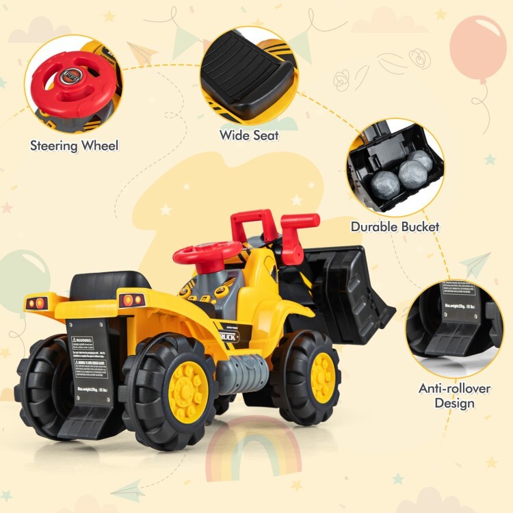 6V Battery Electric Kids Ride-on Bulldozer Toy Gift Kids With Adjustable Bucket
