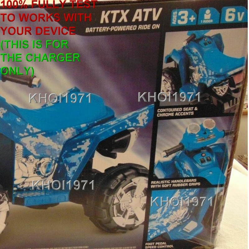 WALL charger AC adapter for BLUE KT1158TGA KIDTRAX KTX ATV CAMO ride on 6V