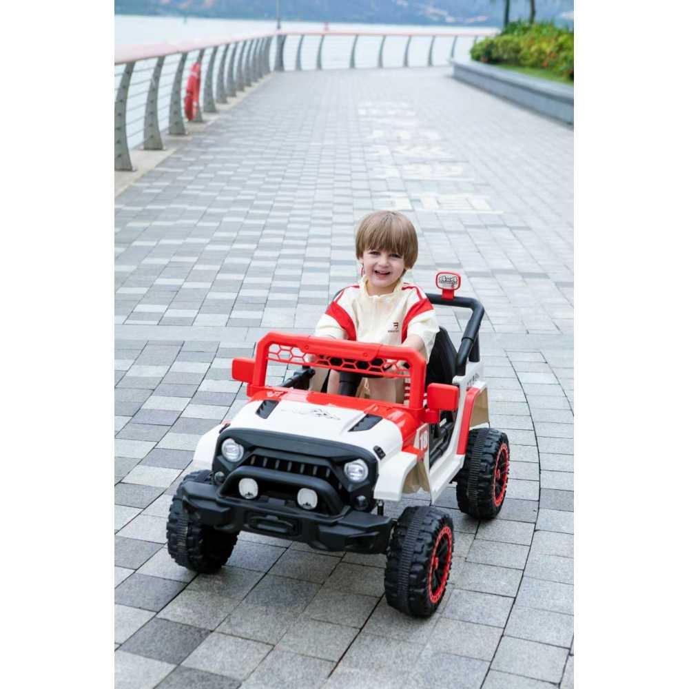 12V Toddler Electric Ride On Car White Green, Remote Control Spring Suspension