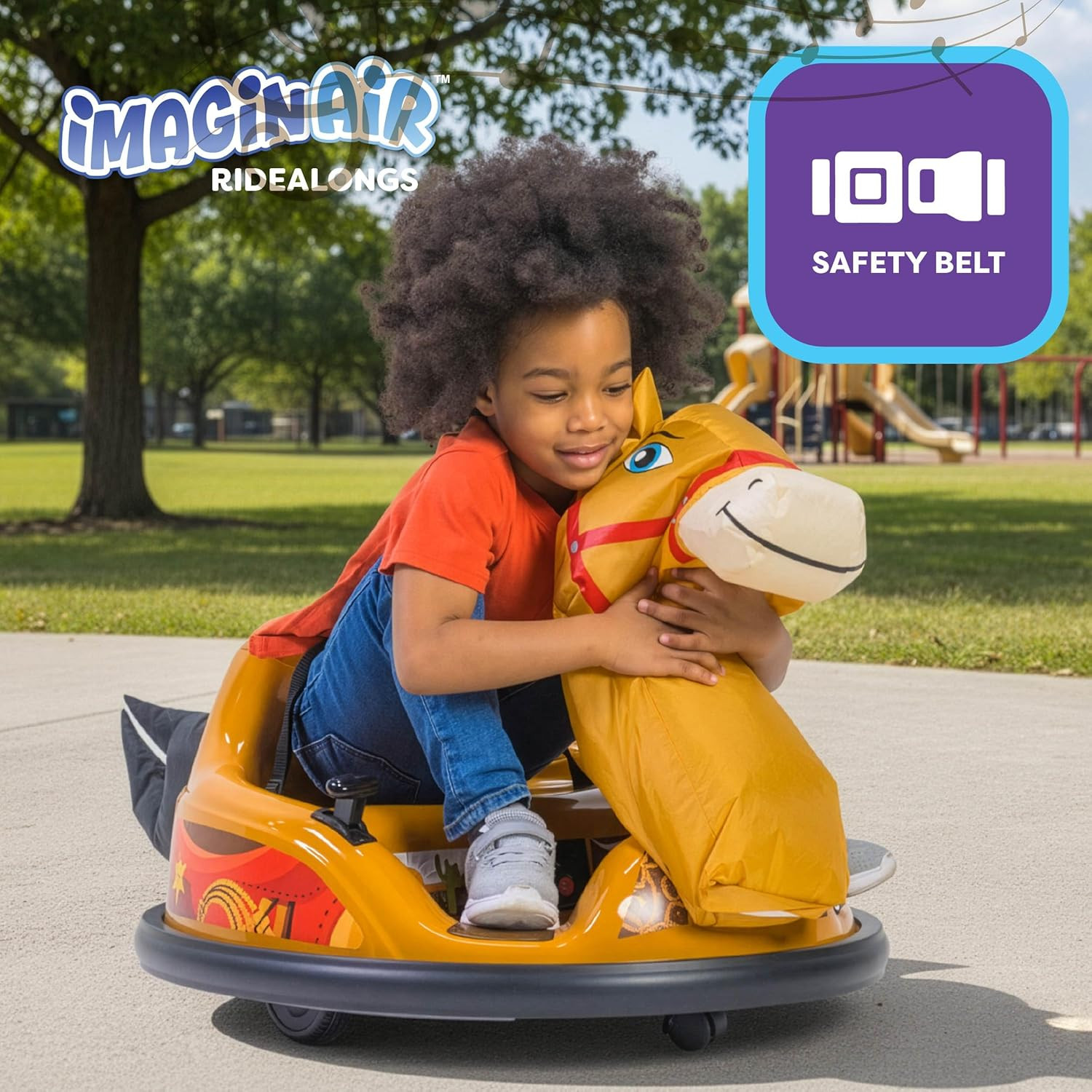 6V Electric Horse Bumper Car for Toddlers with Remote, Music & LED Lights