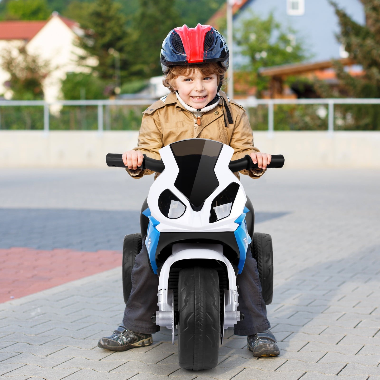 6V Licensed Kids Electric 3-Wheel Motorcycle Ride-On Blue with Music & Light