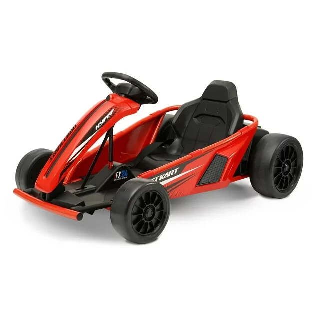 Drift Go Kart Ride On 24V Battery-Powered Vehicle, Ages 8+, Red