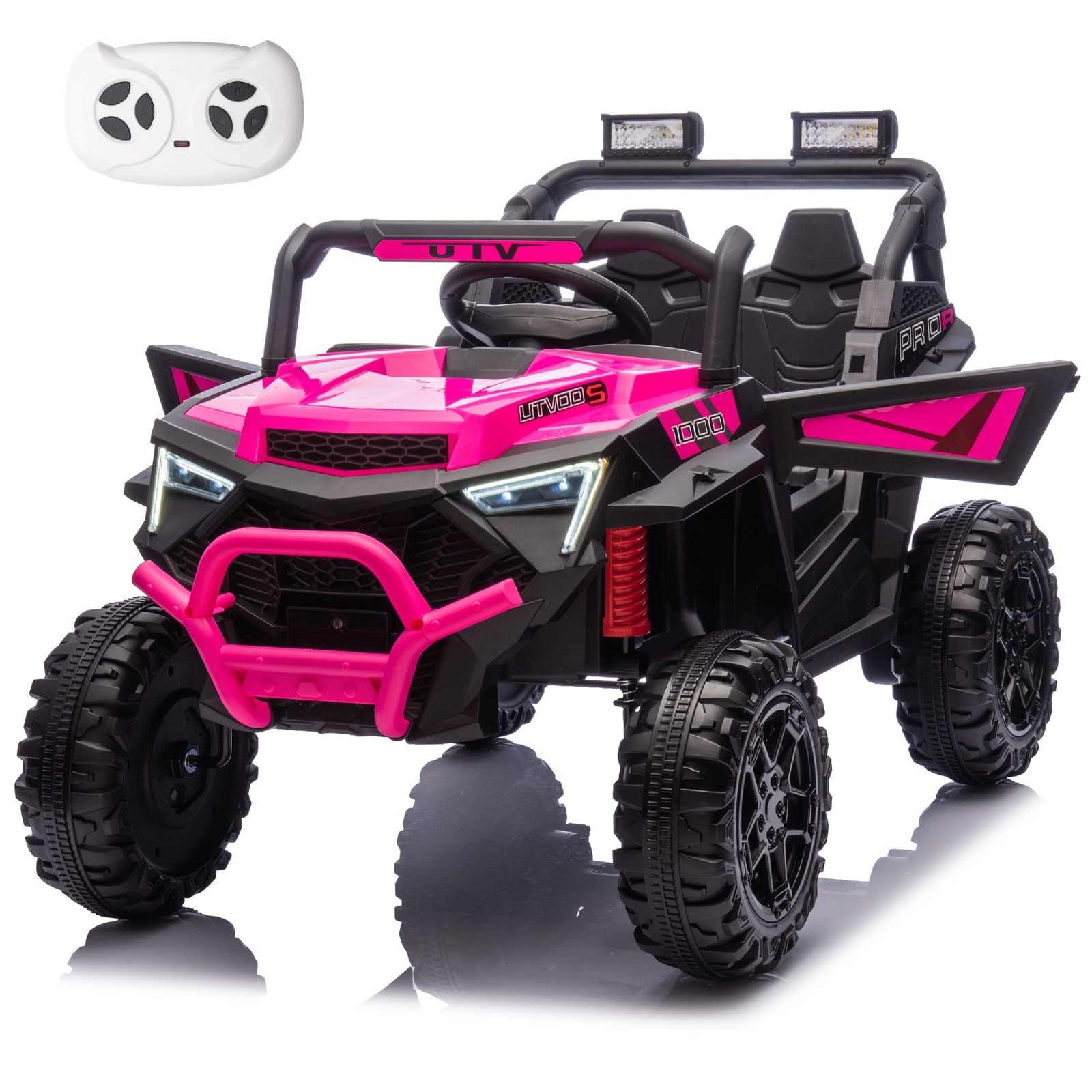 24V 400W Electric Ride on UTV Car Toys Power Wheels for Kids with Remote Pink