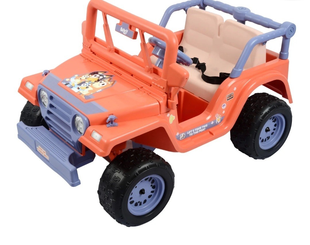 Bluey 4-Wheeler Battery-Powered 12V Ride-On Car w/ Songs from the Show, Ages 3+