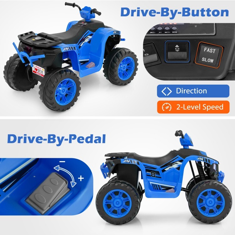 24V Kids Ride-On Electric ATV 2-Level Speed w/ Wireless Connection 3-8 Years Old