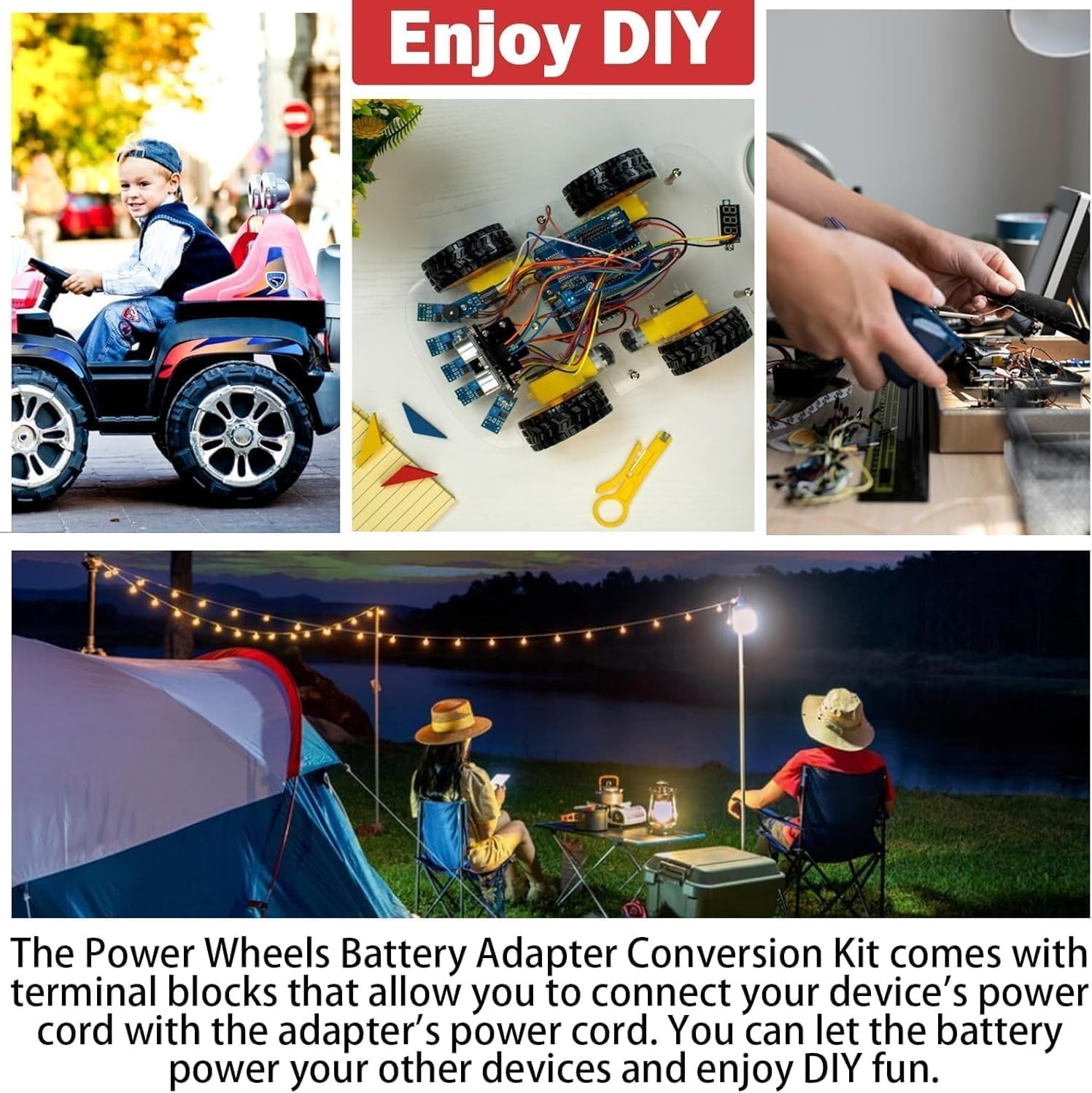 2 Pack Battery Adapter for 20V Power Wheels – Dock Connector with Fuses & 14AWG