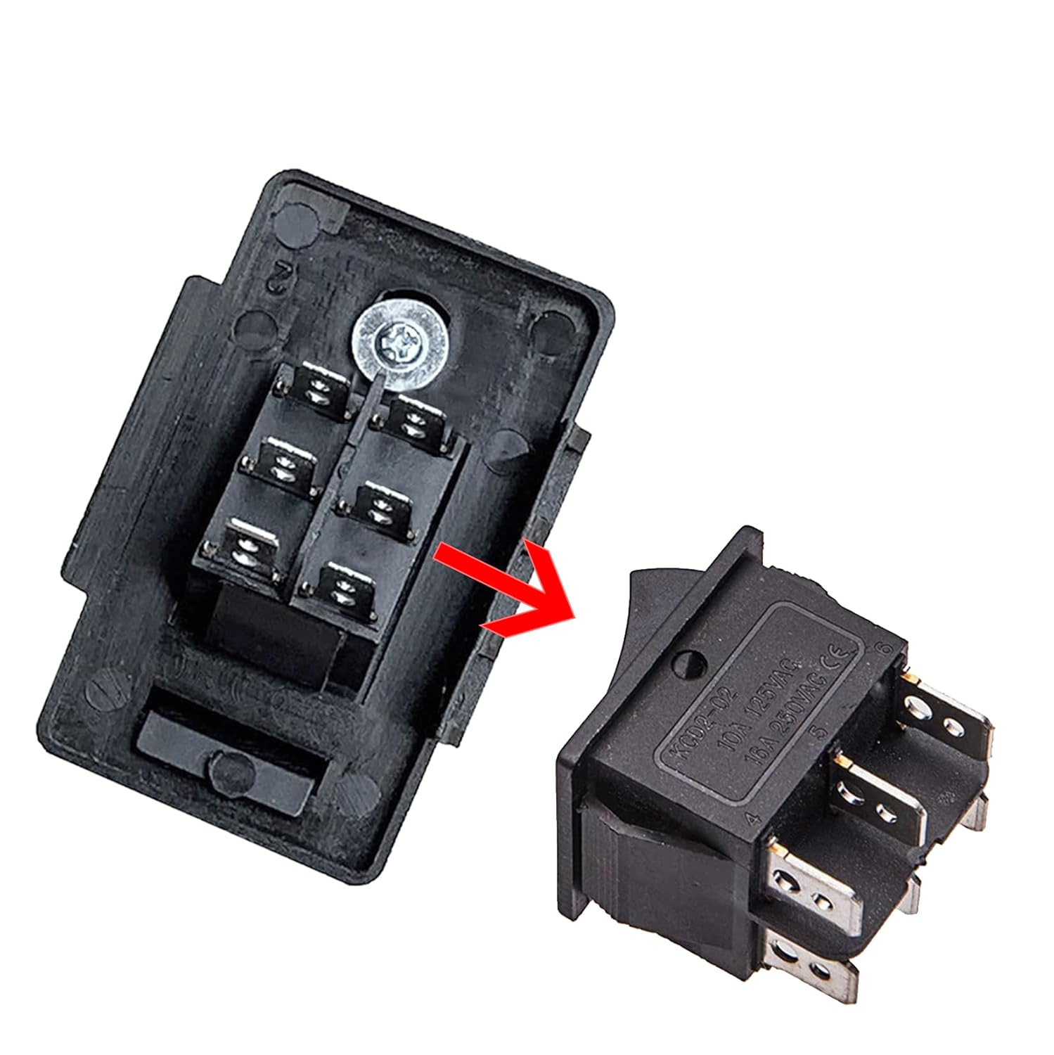 2 Pcs Power Wheel Gas Switch (6 Pin), Universal Accelerator Foot Pedal for Kids