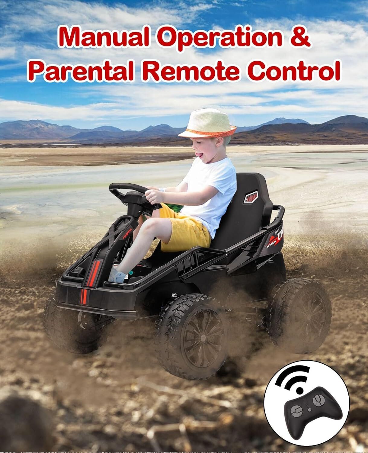 24V Ride On Toys 4WD Power 200W Motors Kids Electric UTV Car with Parent Control