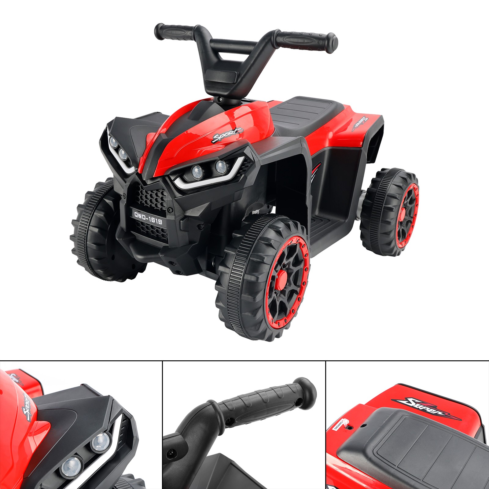 12V Ride On Atv Car For Kids Electric Toy Off-Road 4 Wheeler Quad Children Car #
