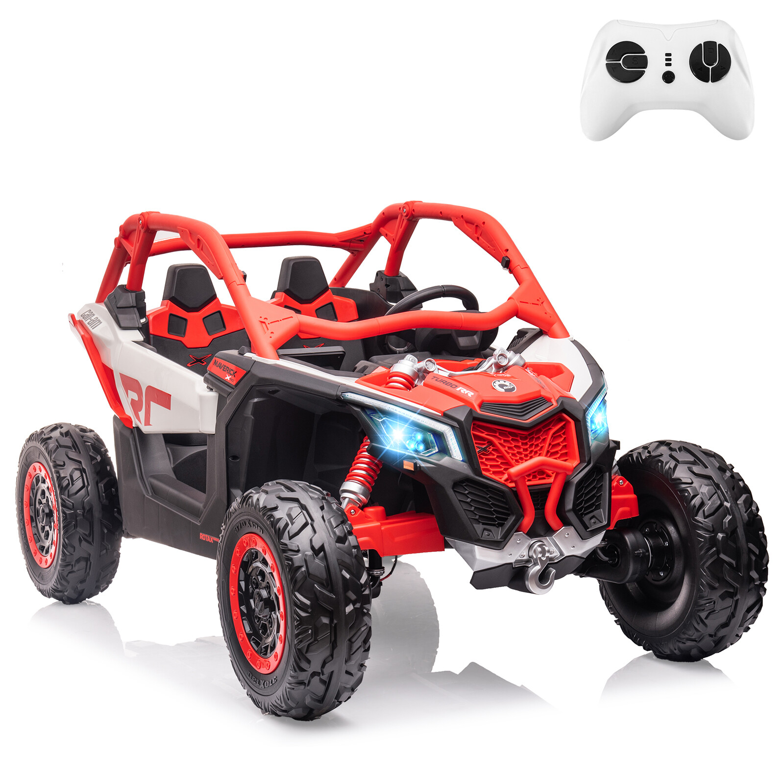 2 Seater Ride On UTV Car, Electric Off-Road Car, 4WD Kids Truck W/Remote Control