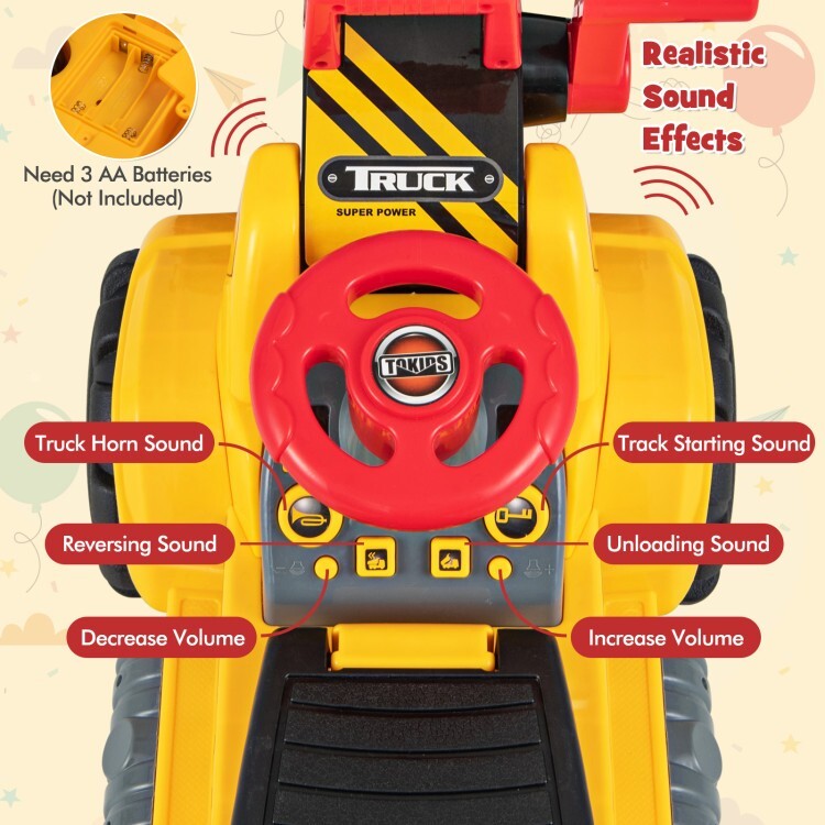 6V Battery Electric Kids Ride-on Bulldozer Toy Gift Kids With Adjustable Bucket