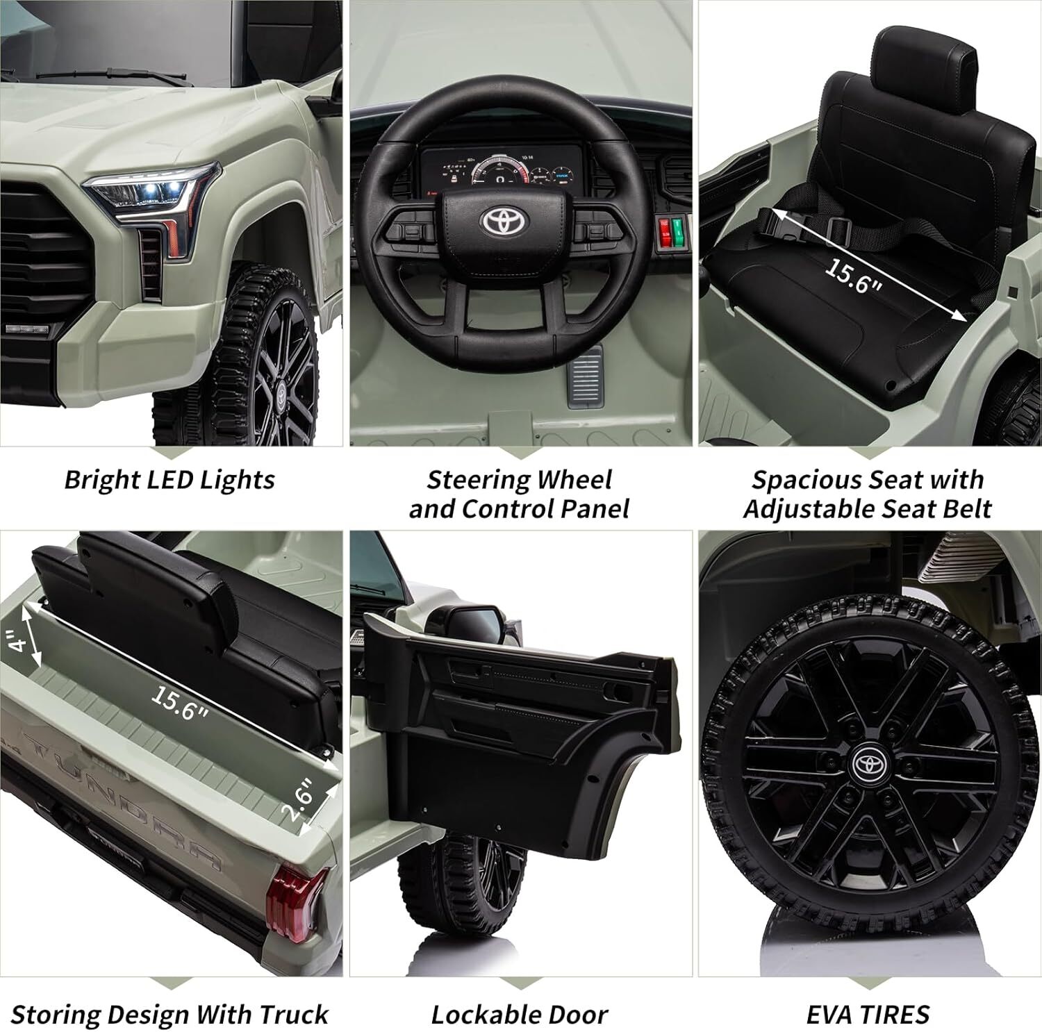 12V Toyota Ride On Truck 4Runner Tundra Electric Remote Control With Safety Belt
